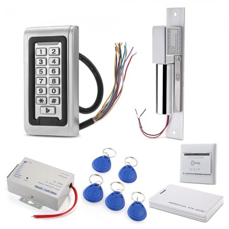 RFID Access Control System Kit Set Electric Bolt EM-ID Card Keyfob Power Supply