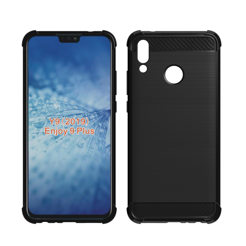 newstyle Carbon Fiber Cover soft Tpu Brushed case For Huawei Y9 2019
