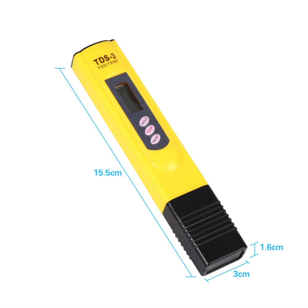 PH Meter  0~9990ppm Portable LCD Digital Water Tester Quality Testing Pen Purity Filter TDS Meter Temp Tools Accessory