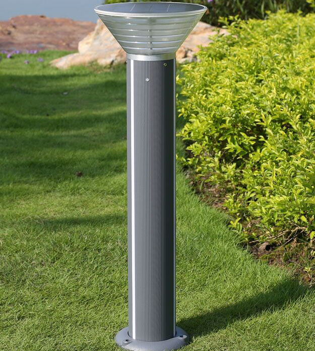 4W waterpoof Led solar bollard lamp housing striated light color changeable led outdoor light  (B007N)