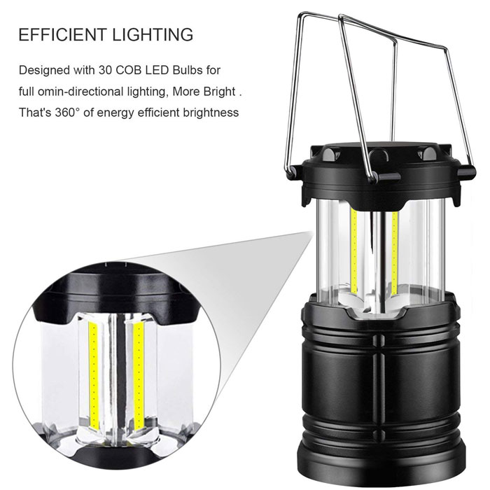 Goldmore Bright Collapsible COB Camping Tent Light Battery Operated , Mini Emergency Magnet Hook COB Camping lantern