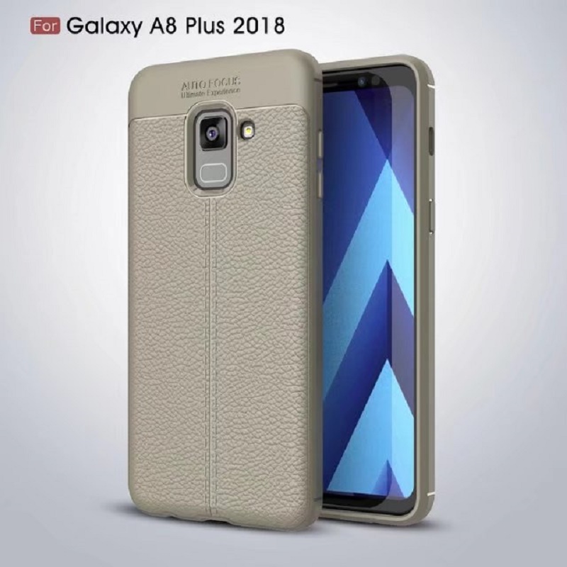 Litchi pattern Soft Tpu case for Samsung galaxy A8 Plus 2018 Cover