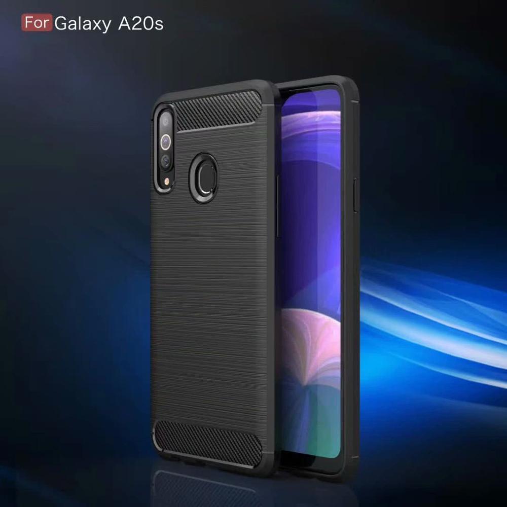 Carbon Fiber Tpu case For Samsung galaxy A20S Soft CF Cover