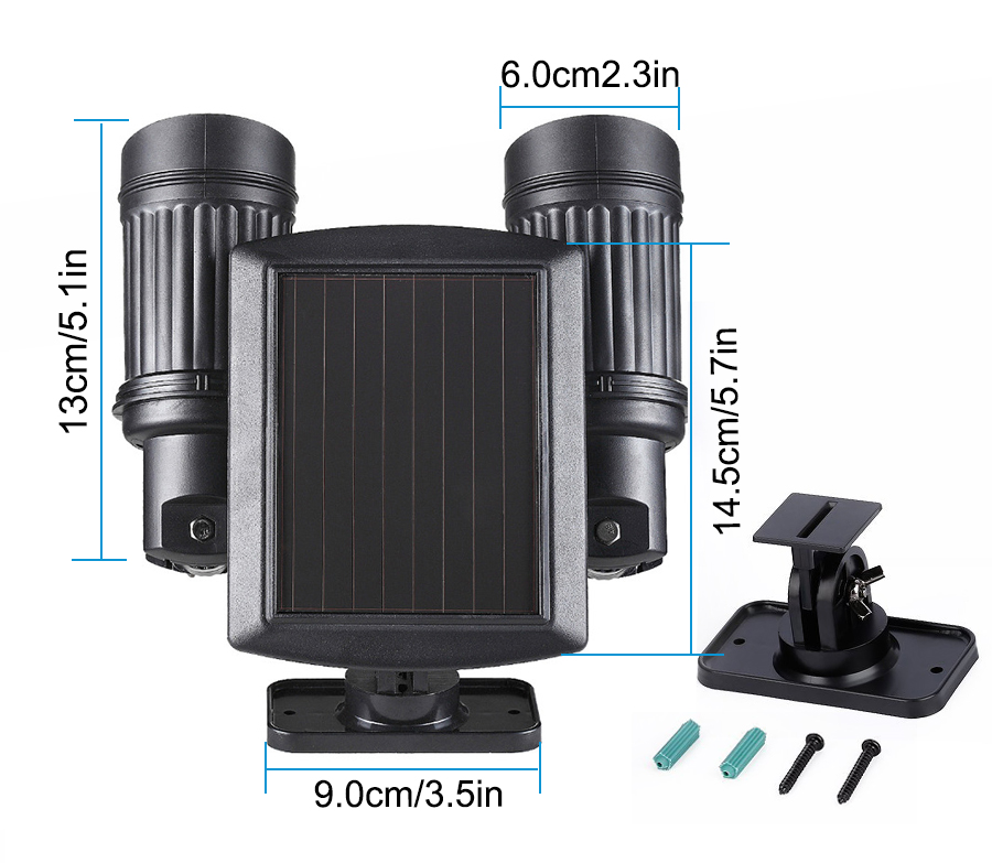 Solar light Outdoor Garden Security Led Solar Powered Panel Lamp Wall  PIR Motion Sensor Waterproof IP65 Decorative