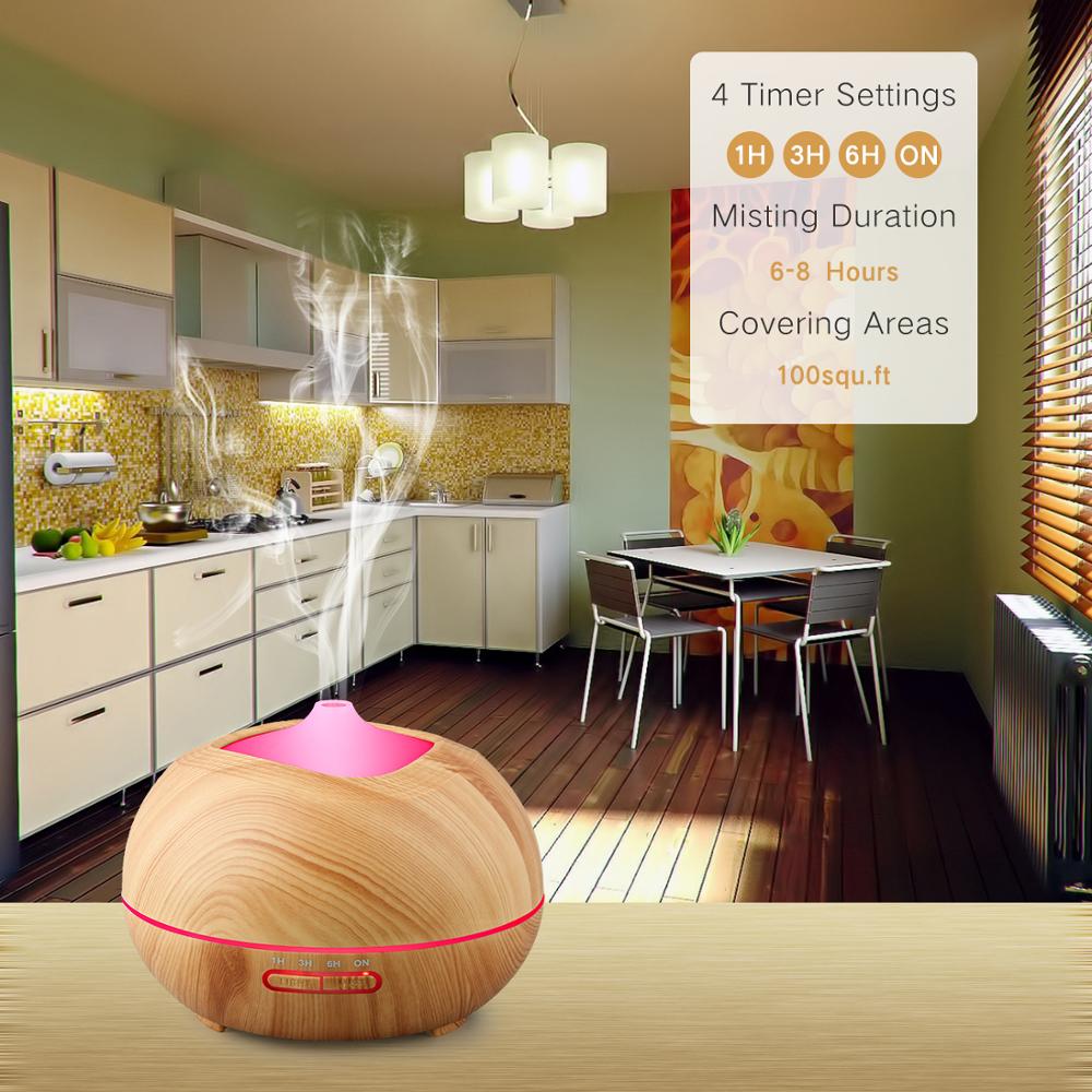 400ml Wood Grain Ultrasonic lavender essential oil diffuser for Office, Home, Yoga, Spa, Wedding, Hotel