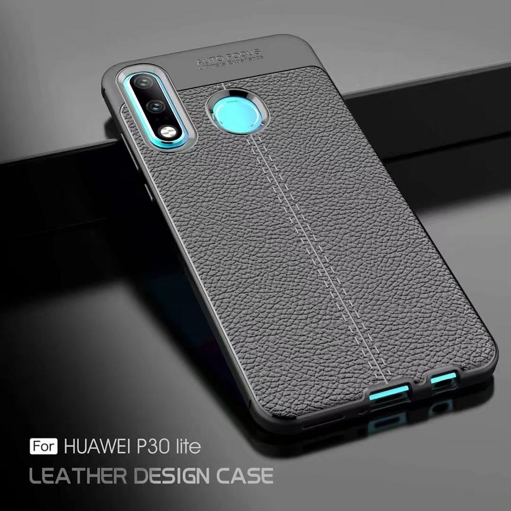 Hot Sell Litchi pattern Soft Tpu case for Huawei P30 Lite