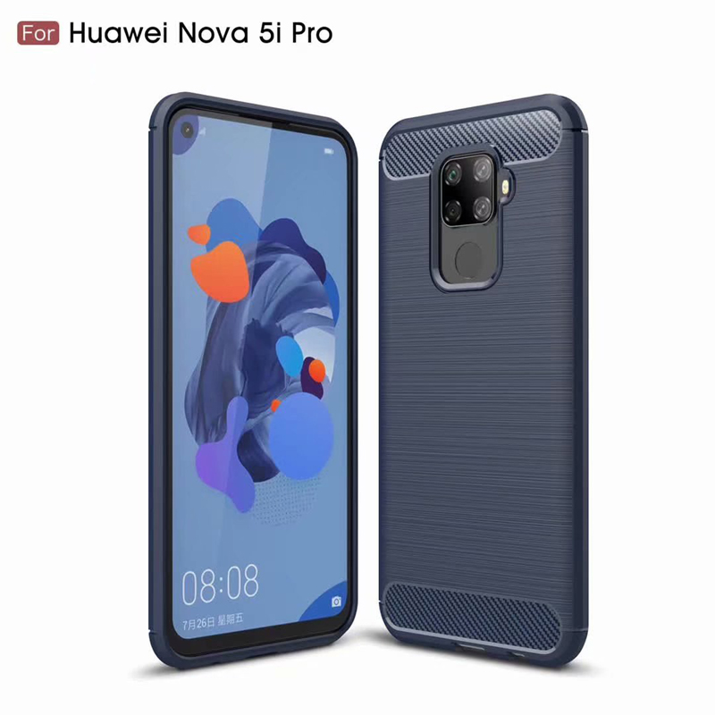 New Arrival Shockproof Carbon Fiber Case Cover for Huawei Nova 5i Pro TPU+PC case