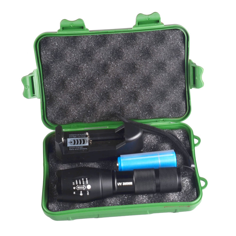 TOPCOM Waterproof Aluminum flashlight 395nm Led UV Torch