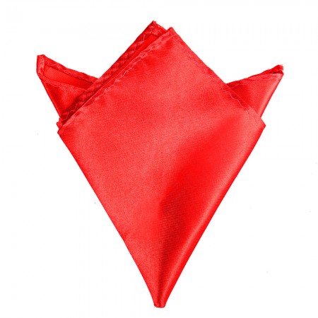 Mens Satin Solid Plain Handkerchief Pocket Square Wedding Suit Party Napkin Red