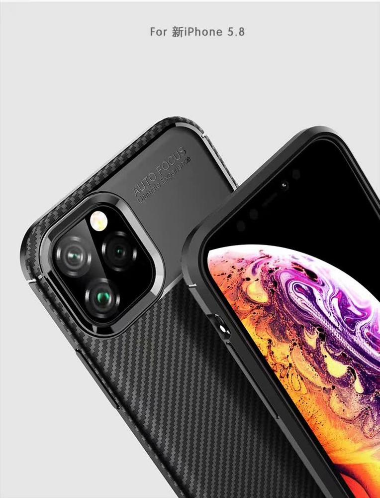 New Premium Shock Protection Carbon Fiber Skin TPU Silicone Case For iPhone 11 11 Pro 11 Pro Max