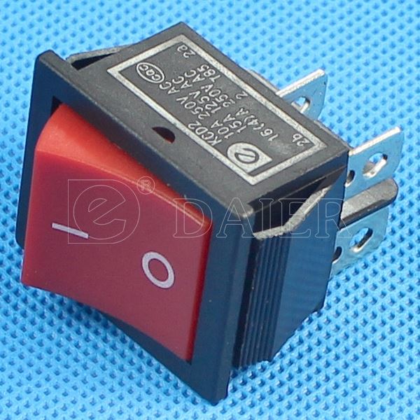 2 Position Double Pole ON OFF Momentary Rocker Switch With Solder Terminal