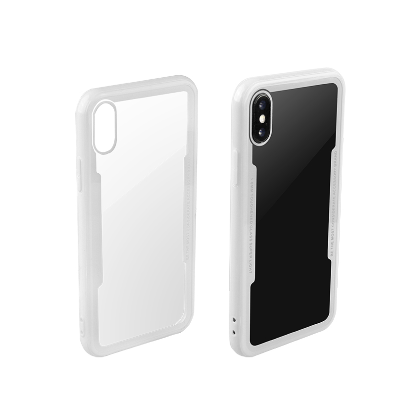 2019 Newest shockproof tpu frame tempered glass back cover mobile phone case For iphone x