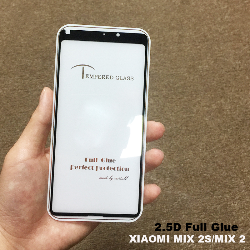 Tempered Glass Screen Protector for Xiaomi Mix 2s / 9H 2.5D Full Cover & Full Glue film