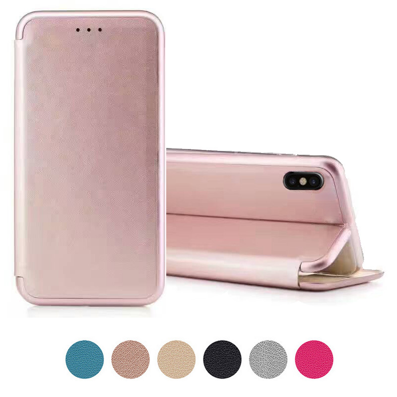 Book flip Leather Case for Iphone 8 5.8'' Shell magnet Adsorption Folio Cover