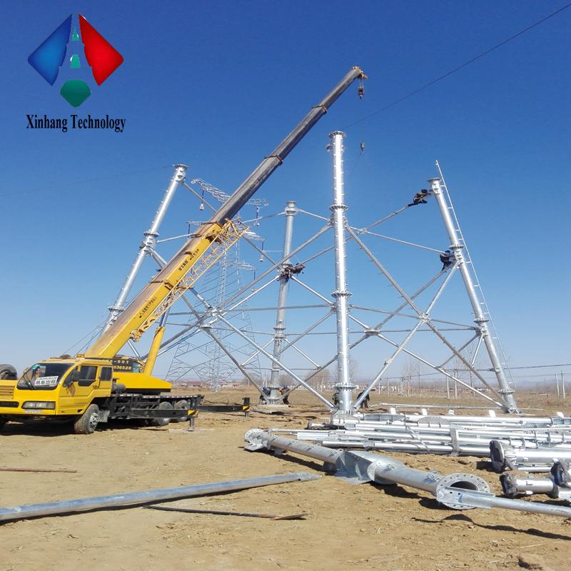 high voltage 33kv transmission line tower 110kv 132 kv 220kv 550kv stainless electrical steel pole in power distribution