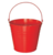 Flat base 18L red steel fire bucket