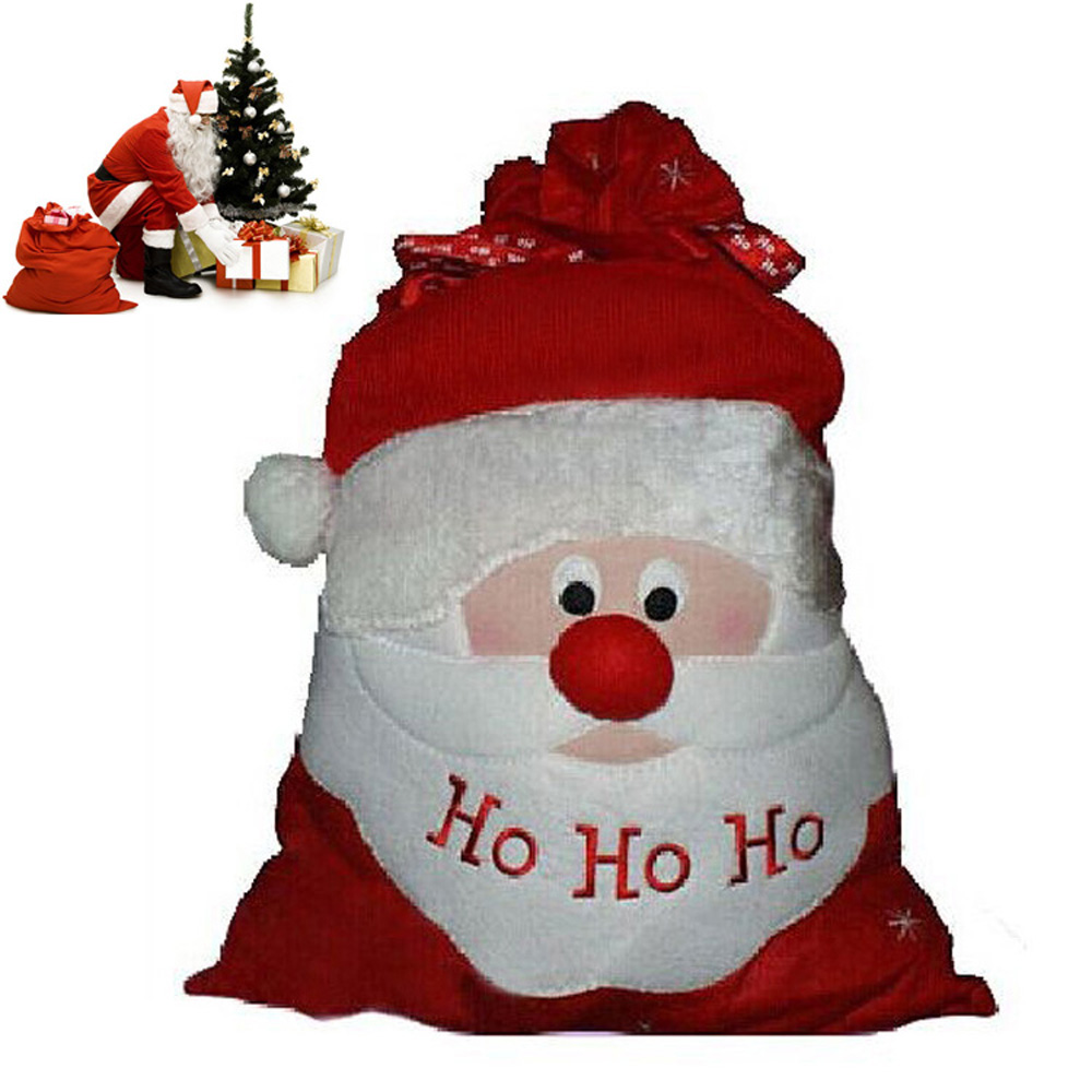 2016 New Christmas Candy Gift Bag The Santa Claus Gift Present Bag Gifts Sack Ornaments Christmas Decoration Supplies 52*71cm