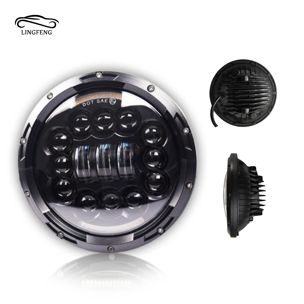 IP68  waterproof 7inch offroad round led headlight for Car Motorcycle