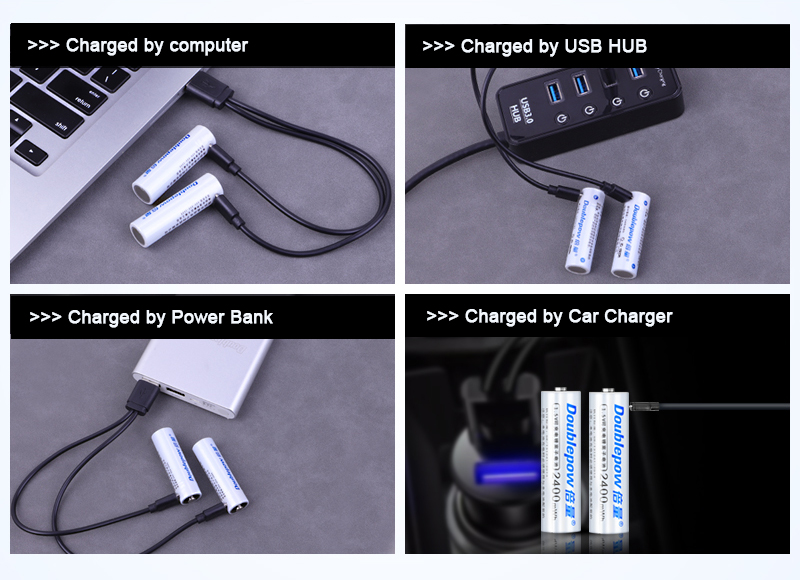 OEM 1.5v AA AAA rechargeable lithium ion battery cell with Micro USB charging port