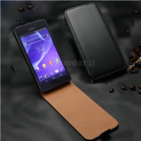 Best Price Supper Slim Flip Leather Case Cover for sony xperia M2 AQUA