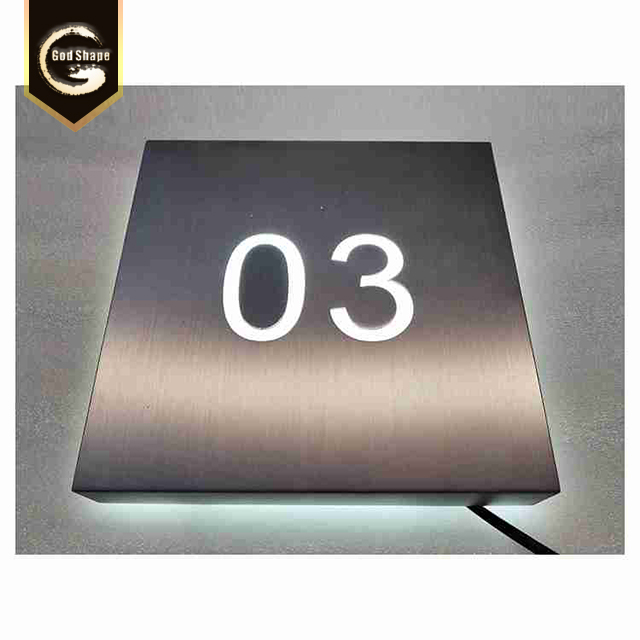 Factory Modern Company Name Background Wall Storefront Number Advertising Led Light Box Signage