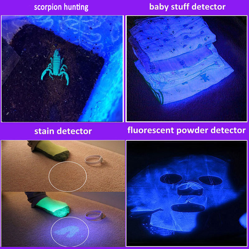 Pet Stains Bed Bugs Inspection High Quality 100 Led Aluminum Uv Flashlight