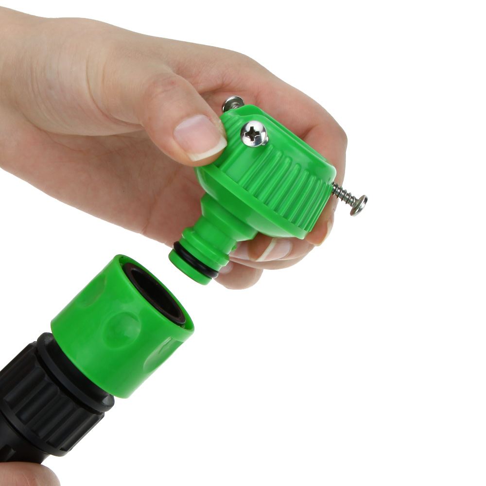 Green Ultralight Garden Water Hose Connecting Set Fitting Faucet Connector + Fast Connector + Valve