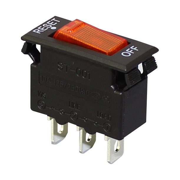 ST-001L-101 3~20A 125/250VAC/32VDC 2 Long Pin Electric Circuit Breaker Overload Switch