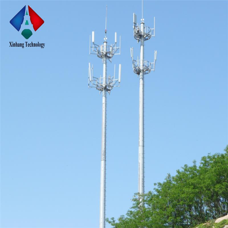 galvanized 4g wifi pole with gsm monopole steel monopoles antenna mast communication tower