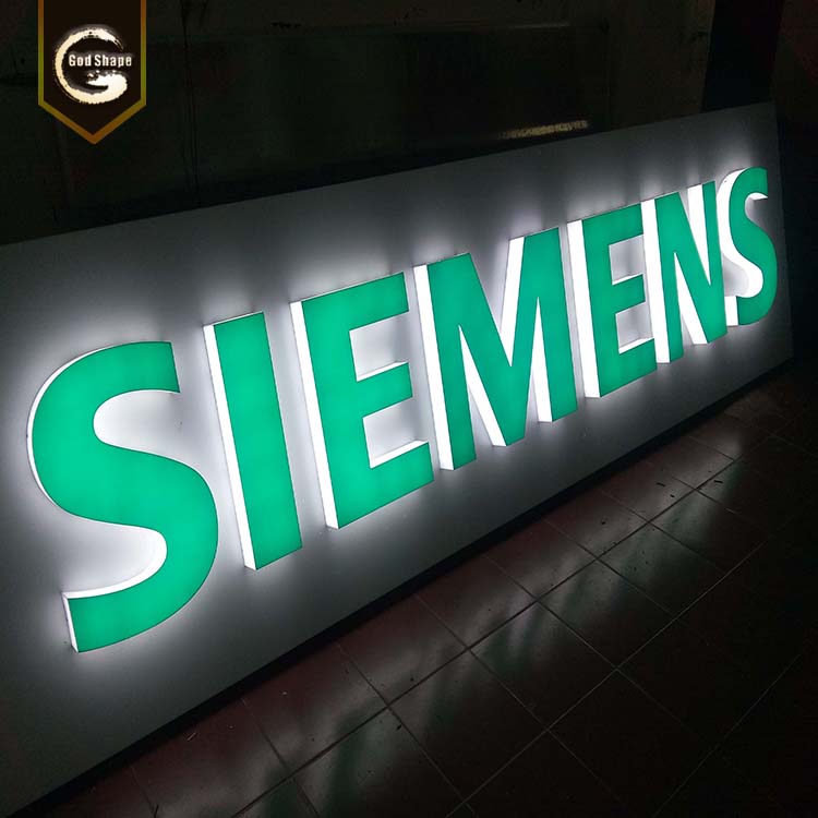 LOGO 3D embedded led  build up sign neon full color letter with backlit light signage