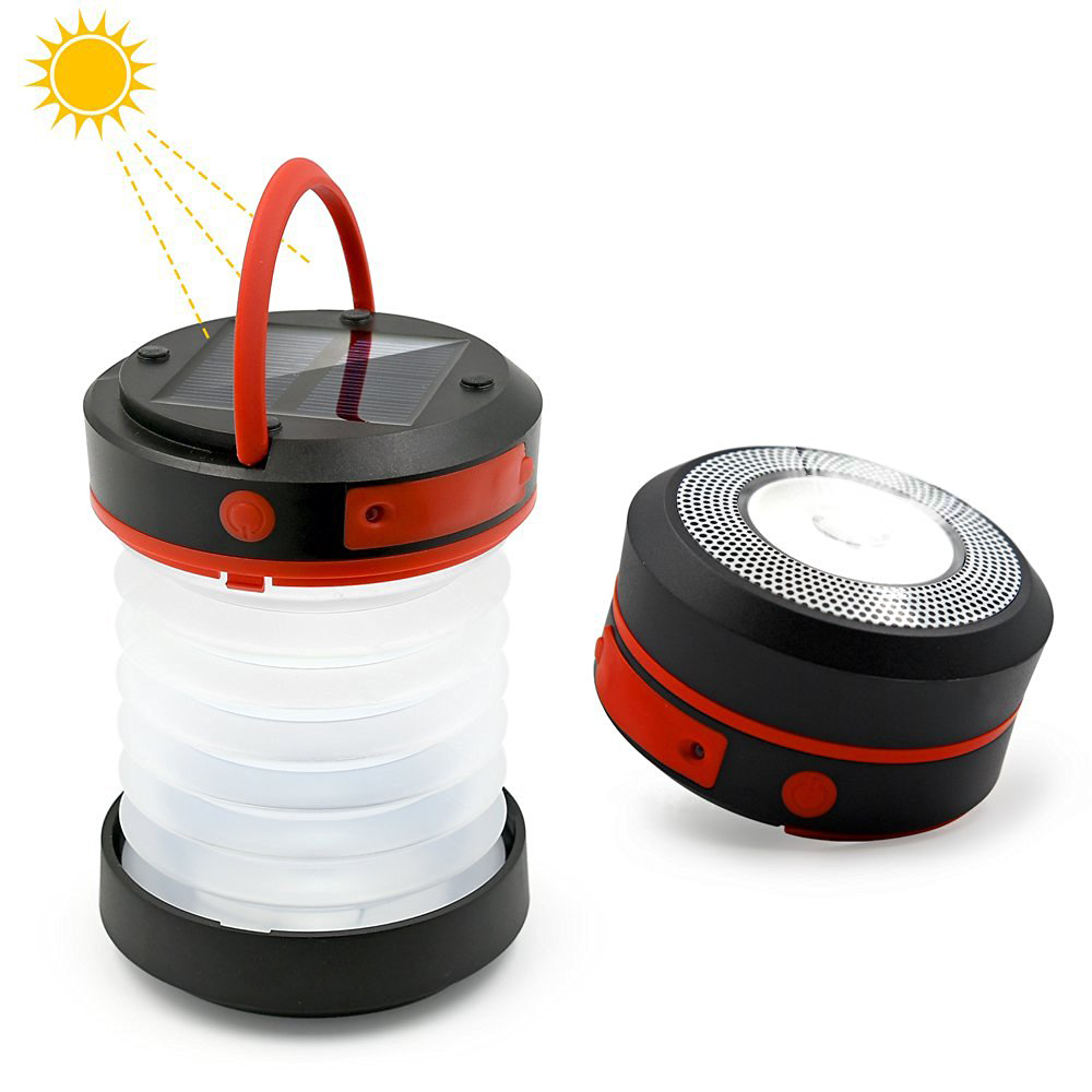 Multifunctional Camping Lantern/Solar Phone Charger/Foldable Pocket Flashlight with 3 Modes