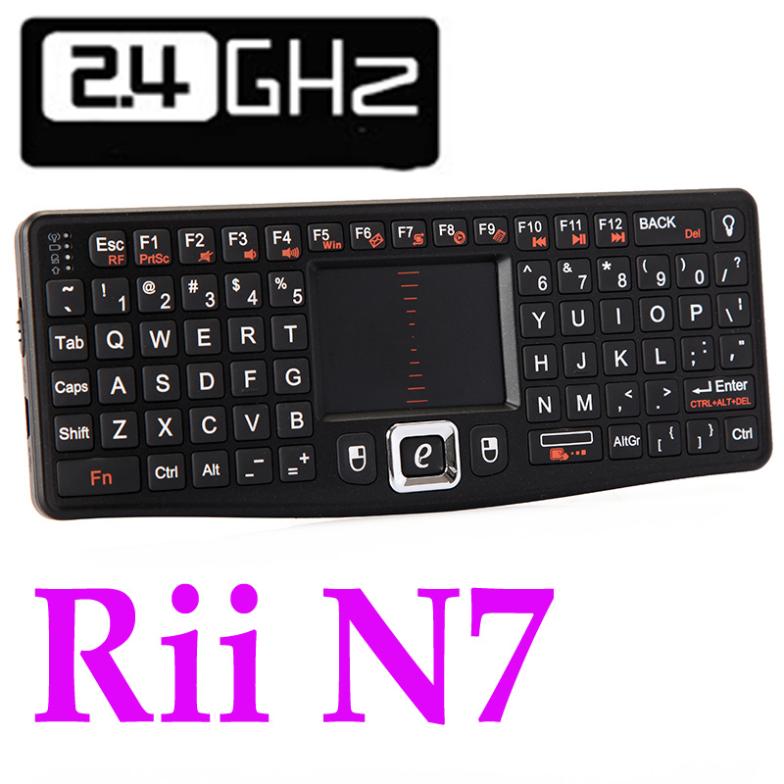 2.4GHz 2.4G Wireless Mini Slim N7 Keyboard Touchpad with Backlight Free Shipping C1247 Wholesale