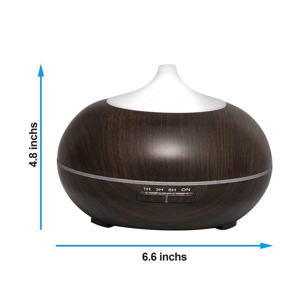 300ml-400ML Aromatherapy Electric Aroma Diffuser Wood Grain Ultrasonic Aroma Air Purifier Diffuser with 7 Color LED