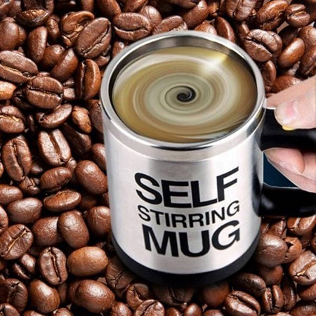 Double Insulated Self Stirring Mug 400ml Electric Coffee Cup Perfect Gift