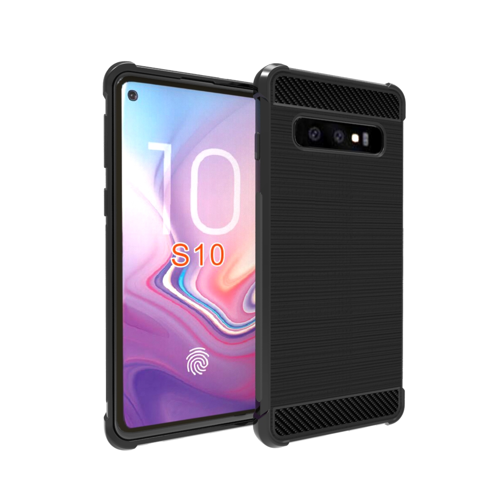 Carbon fiber cell phone case soft Tpu Brushed case For Samsung galaxy S10