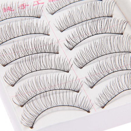 10 Pairs Black Makeup Handmade Natural Long False Eyelashes Eye Lashes Soft