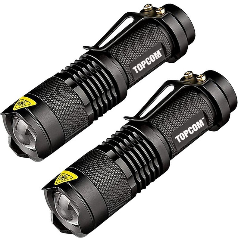 Super Bright Waterproof 3 Modes Aluminum Alloy 3W 1000Lm Rechargeable Zoom Tactical Flashlight Led