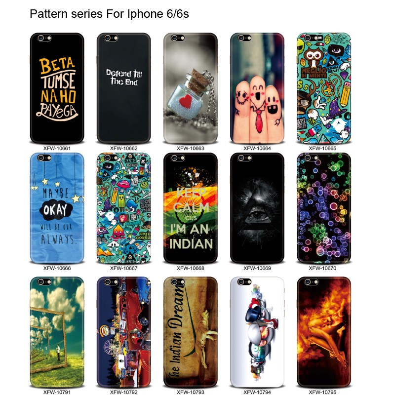 Soft TPU / Hard PC Print Pattern Mobile Covers Case For apple iphone 5 6 plus