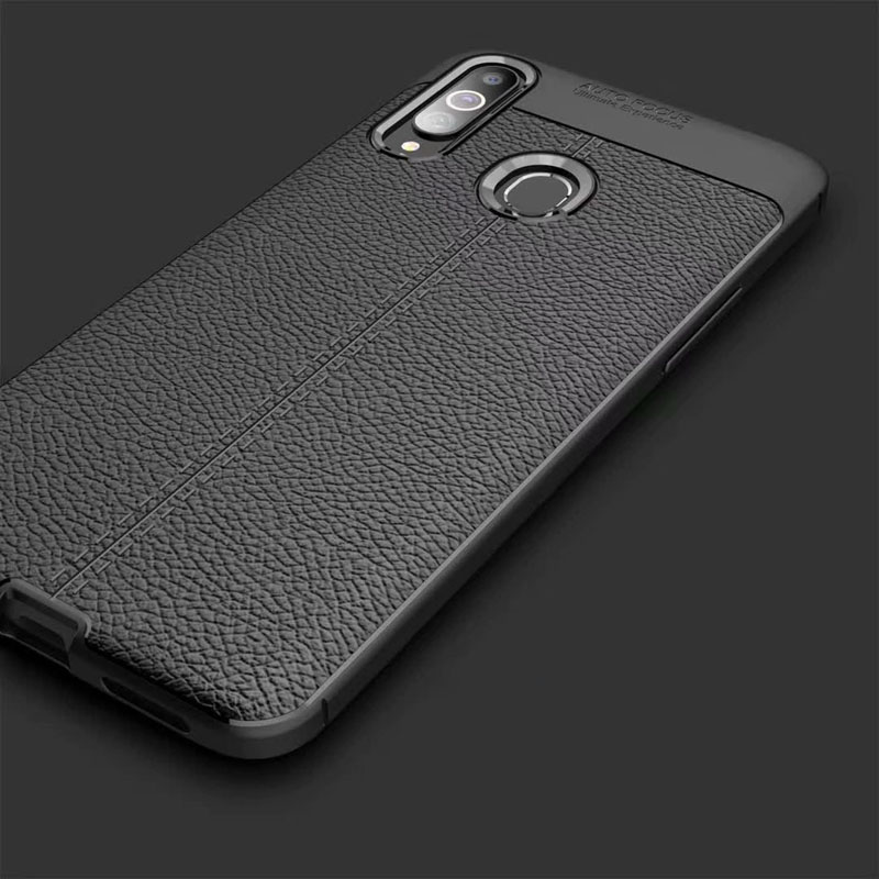 Carbon Fiber Lichee Pattern tpu For Samsung galaxy A20S Soft TPU Case