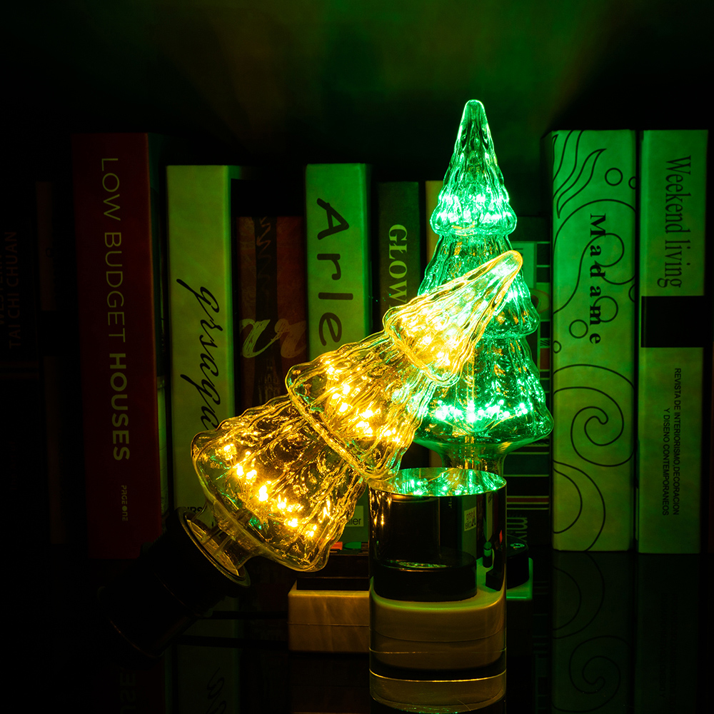 Green/Warm White/Colorful Fancy Led Lamp light bulb 3D Christmas Tree Lamp Glass Bulb