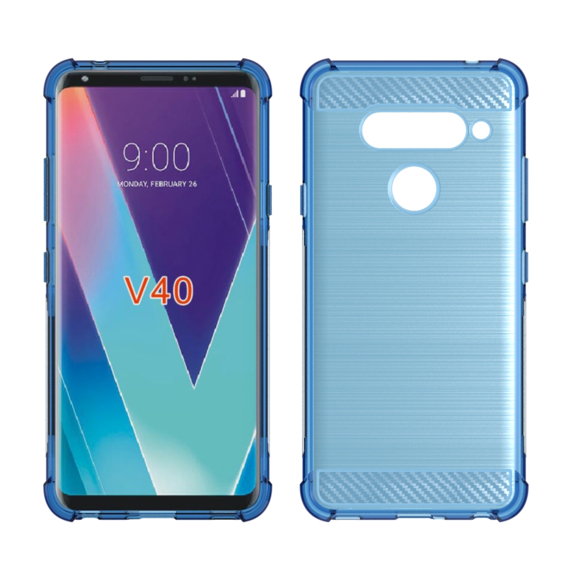 newstyle Carbon Fiber Cover soft Tpu Brushed case For LG V40