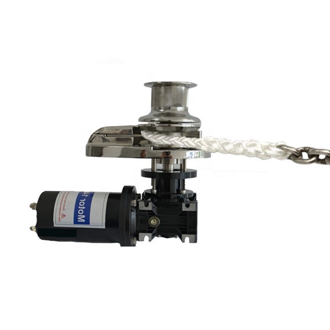 portable hand manual power-operated electric capstan winch warping hauling wire rope drum JV711H for boat