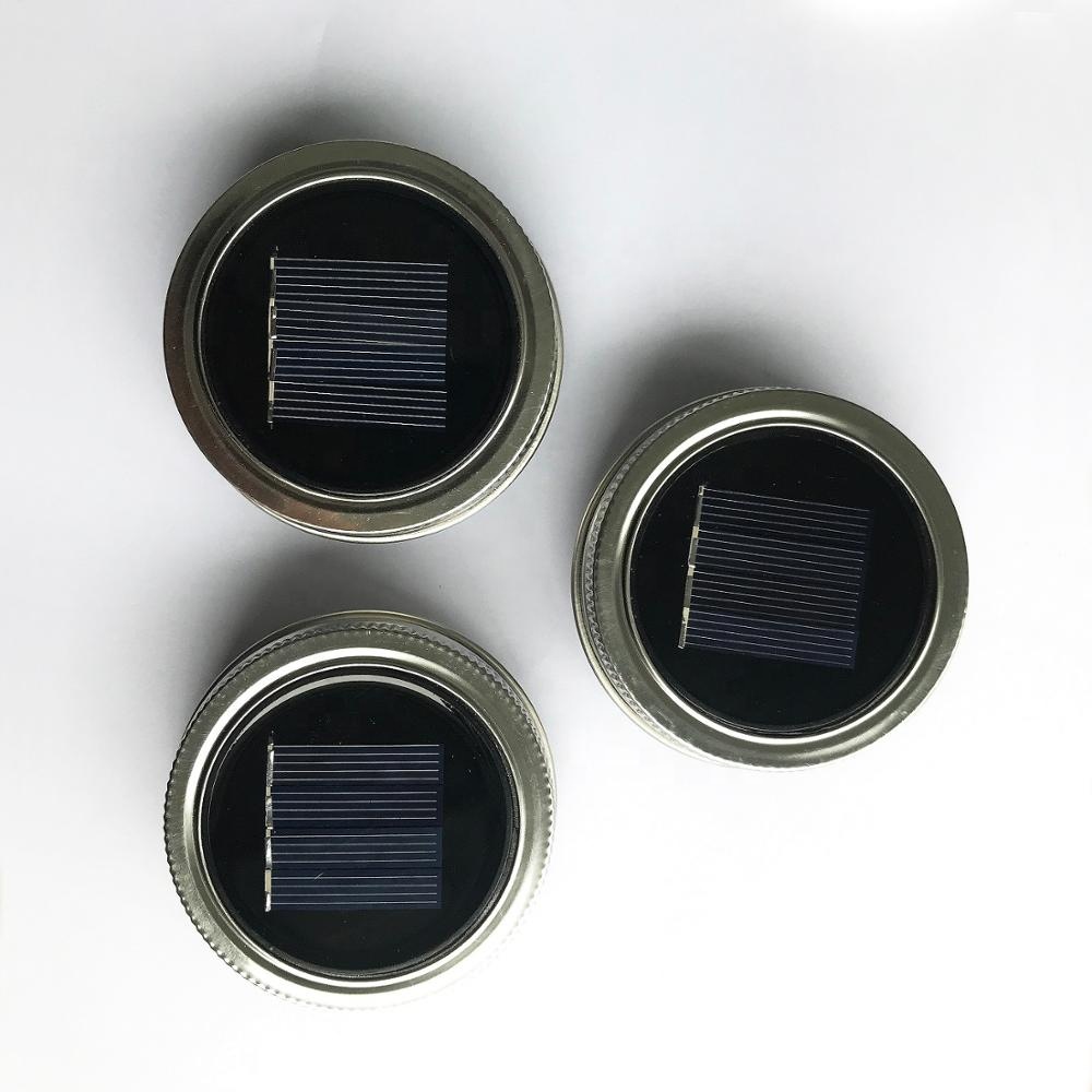 Decor mason jar lid LED solar jar lid with stainless