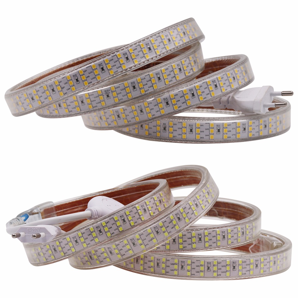 SMD 2835 LED Strips Lighting three Line IP67 outdoor 220v