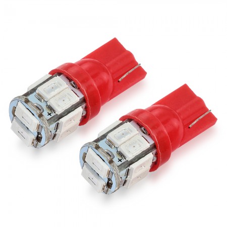 T10 2W 10*5730SMD LED Red Light Car License plate/Instrument/Reading Lamp(DC12V 2PCS)