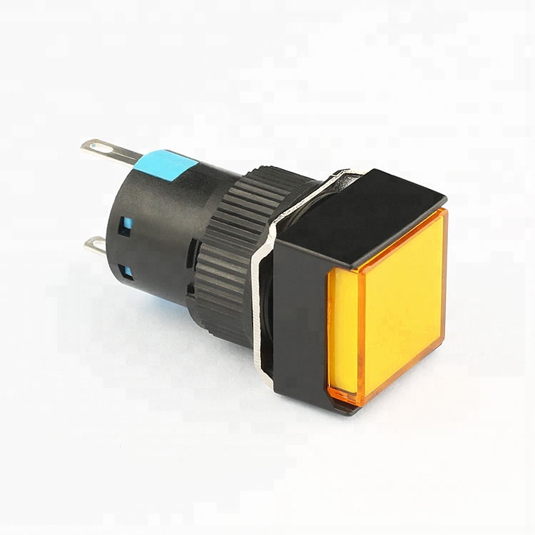 factory switch supplier 3a 250v 16mm square illuminated push button switch