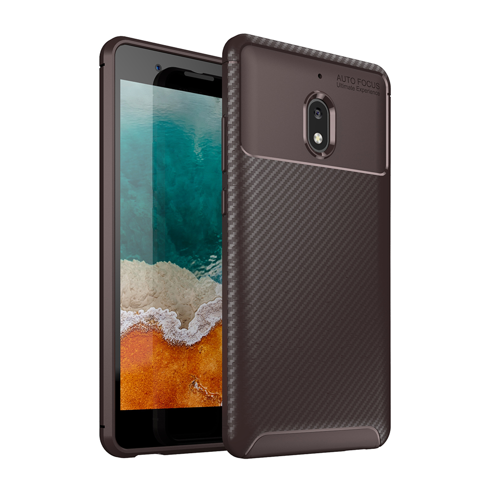 Carbon Fiber 360 Protective phone case For Nokia 2.1 TPU Silicone back cover case