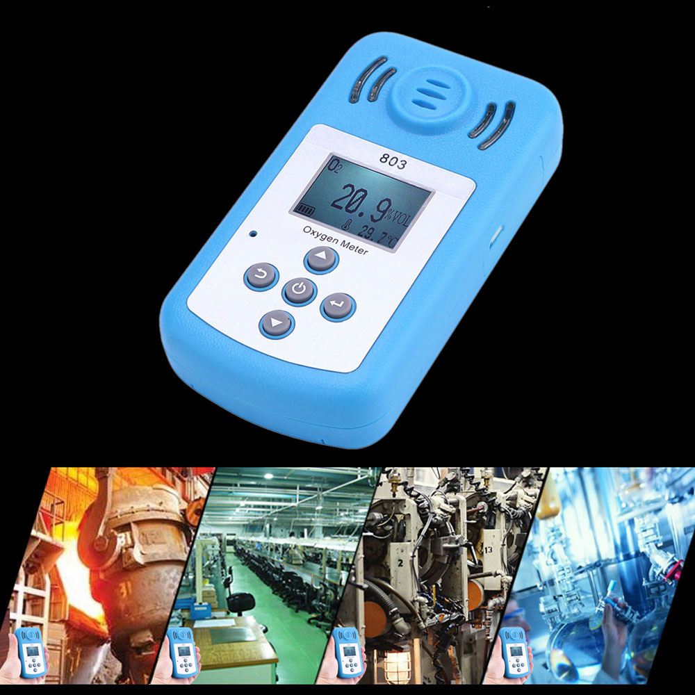 Mini Oxygen Meter Portable Oxygen(O2) Concentration Detector Professional Gas Analyzer with LCD Display and Sound-light Alarm