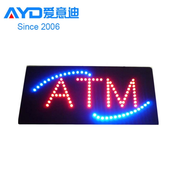 12x24Inch Bright Flashing Shining ATM LED Open Sign for Bank and ATM Machine, Advertising LED Display Board