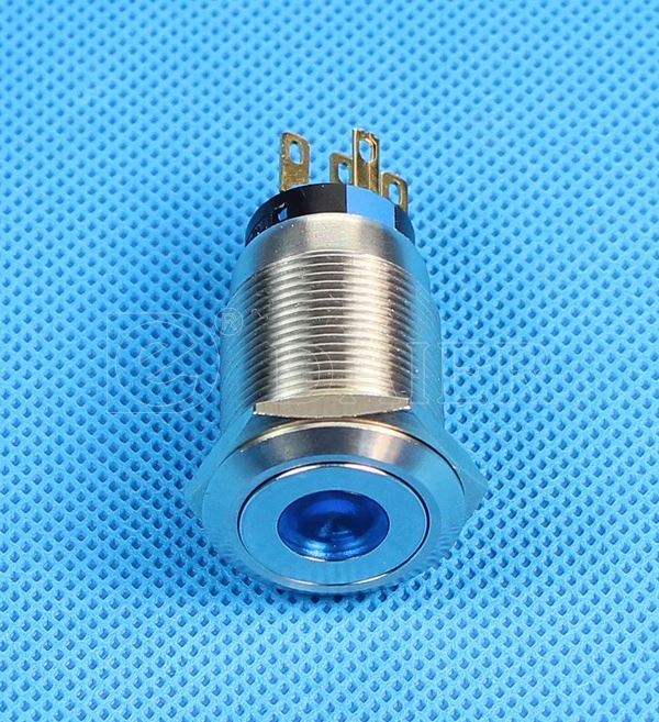 1NO1NC 12V Lighted Wired Waterproof Push Button Switch